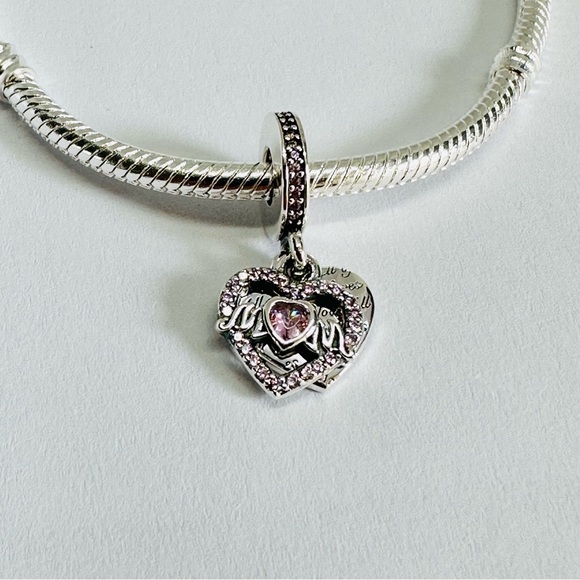 New Pandora Heart and Mom Dangle Charm, charms for pandora bracelets - Picture 4 of 7